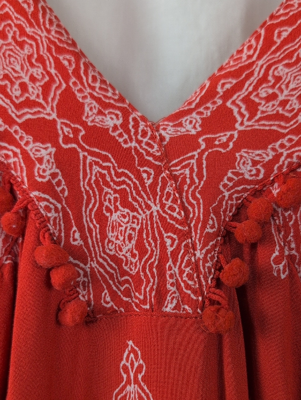 LOFT ORANGE DRESS PAISLEY & POM POM'S - Picture 5 of 8
